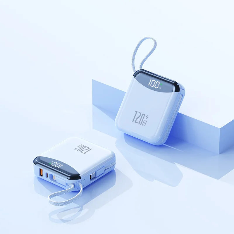 ⚡ 120W Power Bank – 20,000mAh with Dual Cables