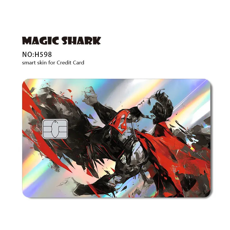 Batman & Superman & Harley Queen Holographic Film Sticker Credit Card Sticker