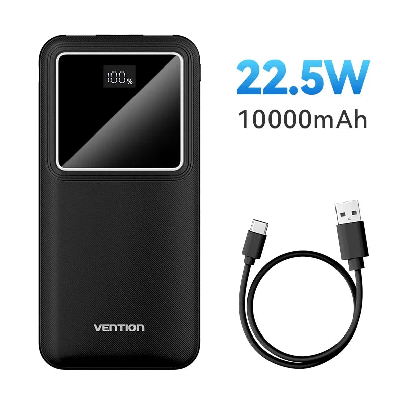 ⚡ Vention 10000mAh Power Bank – 22.5W Fast Charge