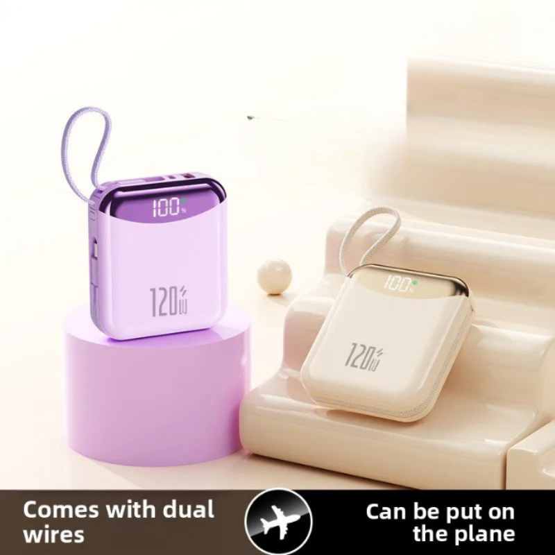 ⚡ 120W Power Bank – 20,000mAh with Dual Cables