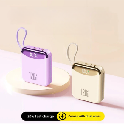 ⚡ 120W Power Bank – 20,000mAh with Dual Cables