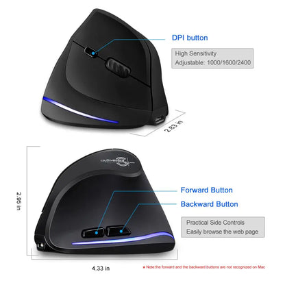 🖱️ Lefon F35 Vertical Wireless Mouse – Ergonomic & Rechargeable