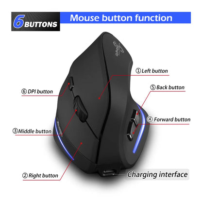 🖱️ Lefon F35 Vertical Wireless Mouse – Ergonomic & Rechargeable