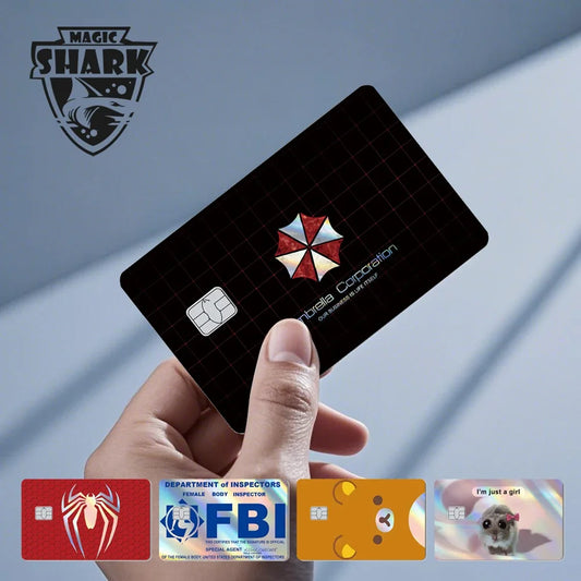 Cute Holographic Spiderman & Cat & FBI Card Sticker