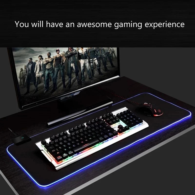 🖱️RGB LED Gaming Mouse Pad – Large Waterproof Desk Mat