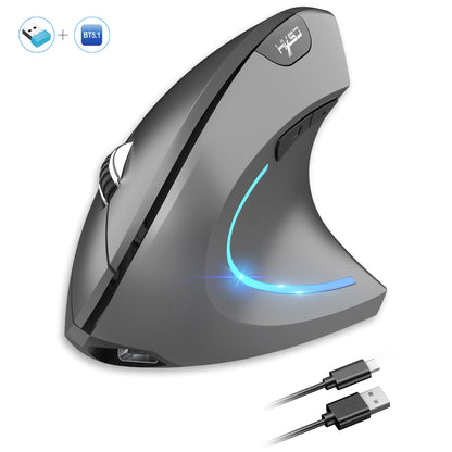 🖱️ HXSJ Dual Mode Vertical Mouse – Ergonomic Rechargeable Type-C Wireless