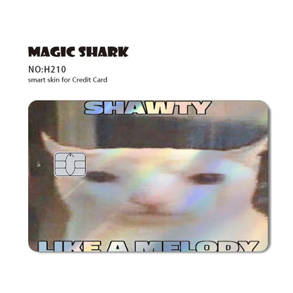 Cute Holographic Spiderman & Cat & FBI Card Sticker