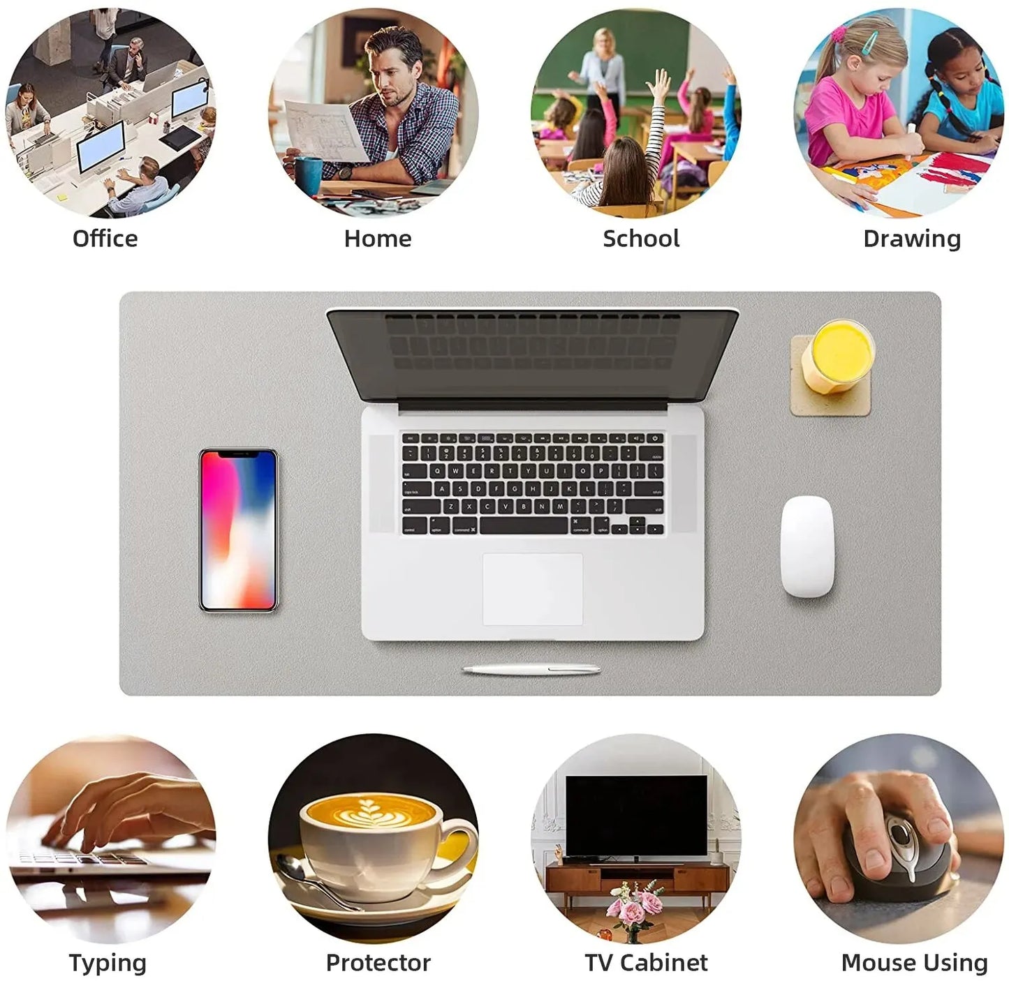 🖱️Large PU Leather Desk Pad – Waterproof Mouse & Keyboard Mat 💼