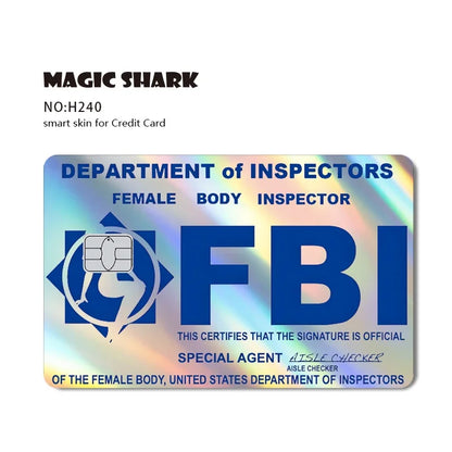 Cute Holographic Spiderman & Cat & FBI Card Sticker