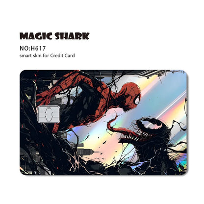 Venom & Spiderman & Captan America Holographic Film Sticker Credit Card Sticker