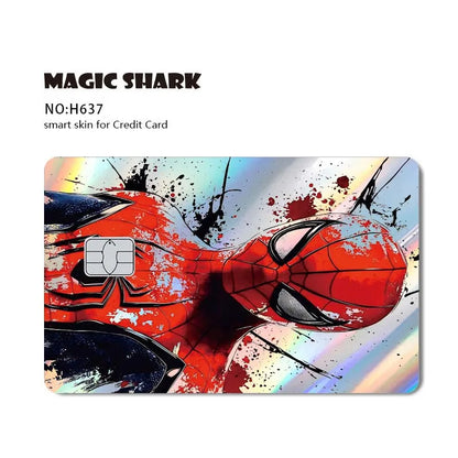 Venom & Spiderman & Captan America Holographic Film Sticker Credit Card Sticker