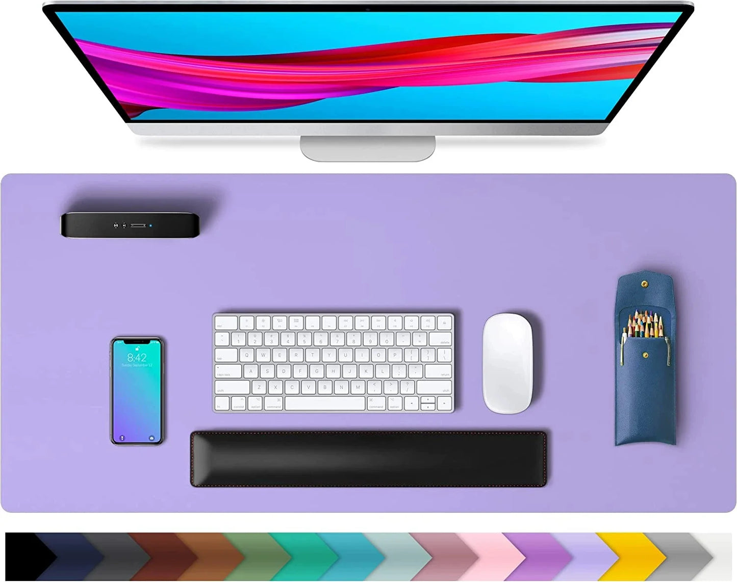 🖱️Large PU Leather Desk Pad – Waterproof Mouse & Keyboard Mat 💼