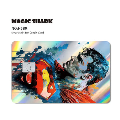 Batman & Superman & Harley Queen Holographic Film Sticker Credit Card Sticker