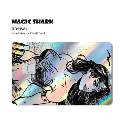 Batman & Superman & Harley Queen Holographic Film Sticker Credit Card Sticker