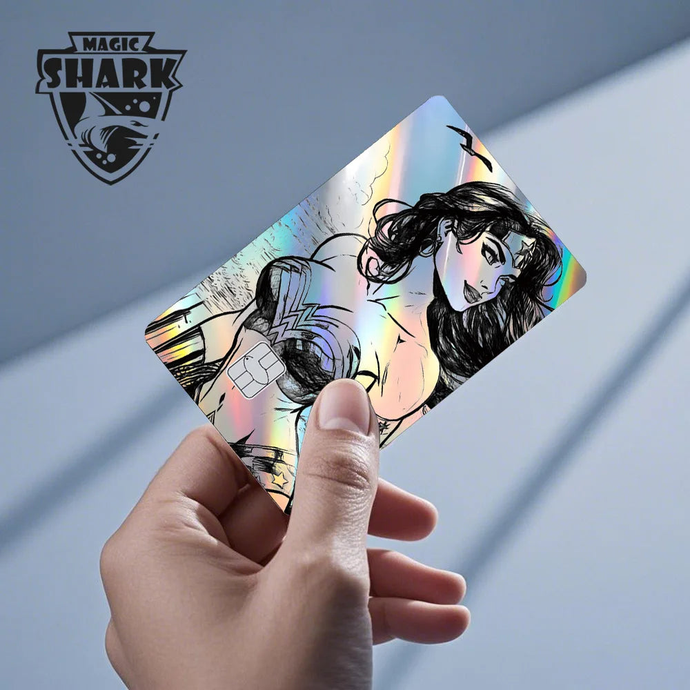 Batman & Superman & Harley Queen Holographic Film Sticker Credit Card Sticker