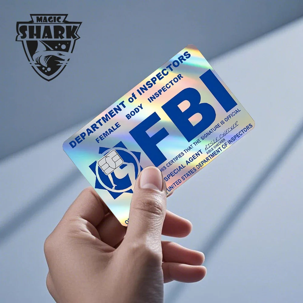 Cute Holographic Spiderman & Cat & FBI Card Sticker
