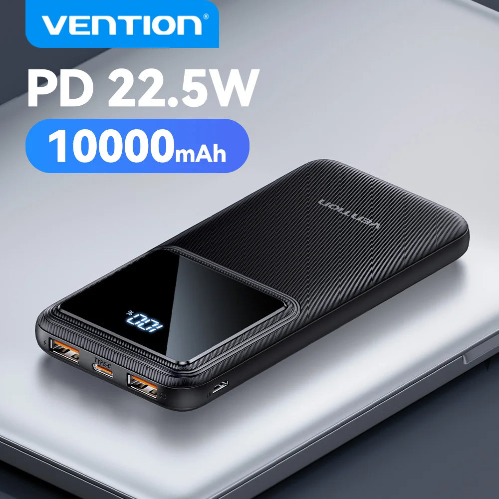 ⚡ Vention 10000mAh Power Bank – 22.5W Fast Charge